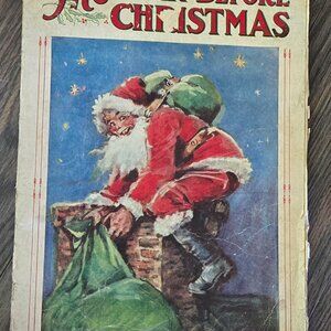 Antique FRANCES BRUNDAGE Art Circa 1920's/THE NIGHT BEFORE CHRISTMAS/1st Edition